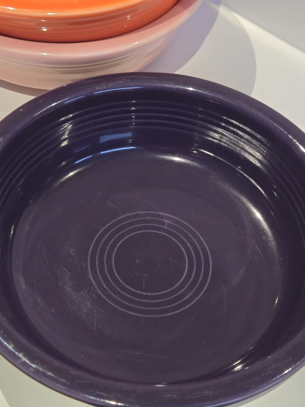 FIESTA Homer Laughlin Coupe Bowls Green Orange Pink Purple Soup 7